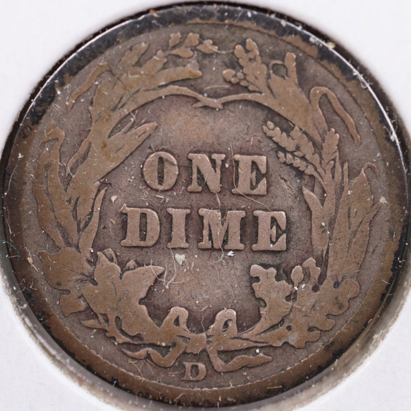 1912-D Barber Silver Dime, Very Good Circulated Coin, Store Sale