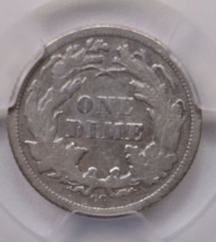 1871-CC Seated Liberty Dime, PCGS F-12, Circulated Coin, Store Sale #DE1002.