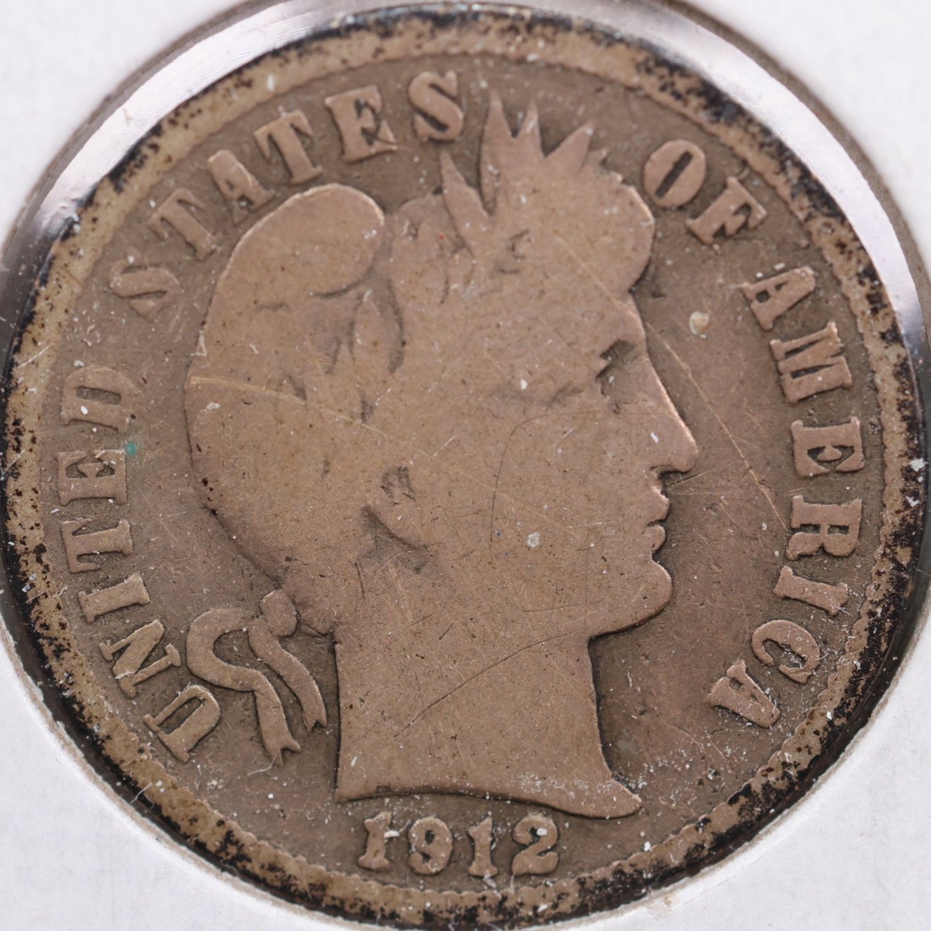1912-D Barber Dime, Very Good Circulated Coin, Store #DE0596
