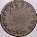 1908 Liberty Nickel, Good+ Circulated Coin. Store
