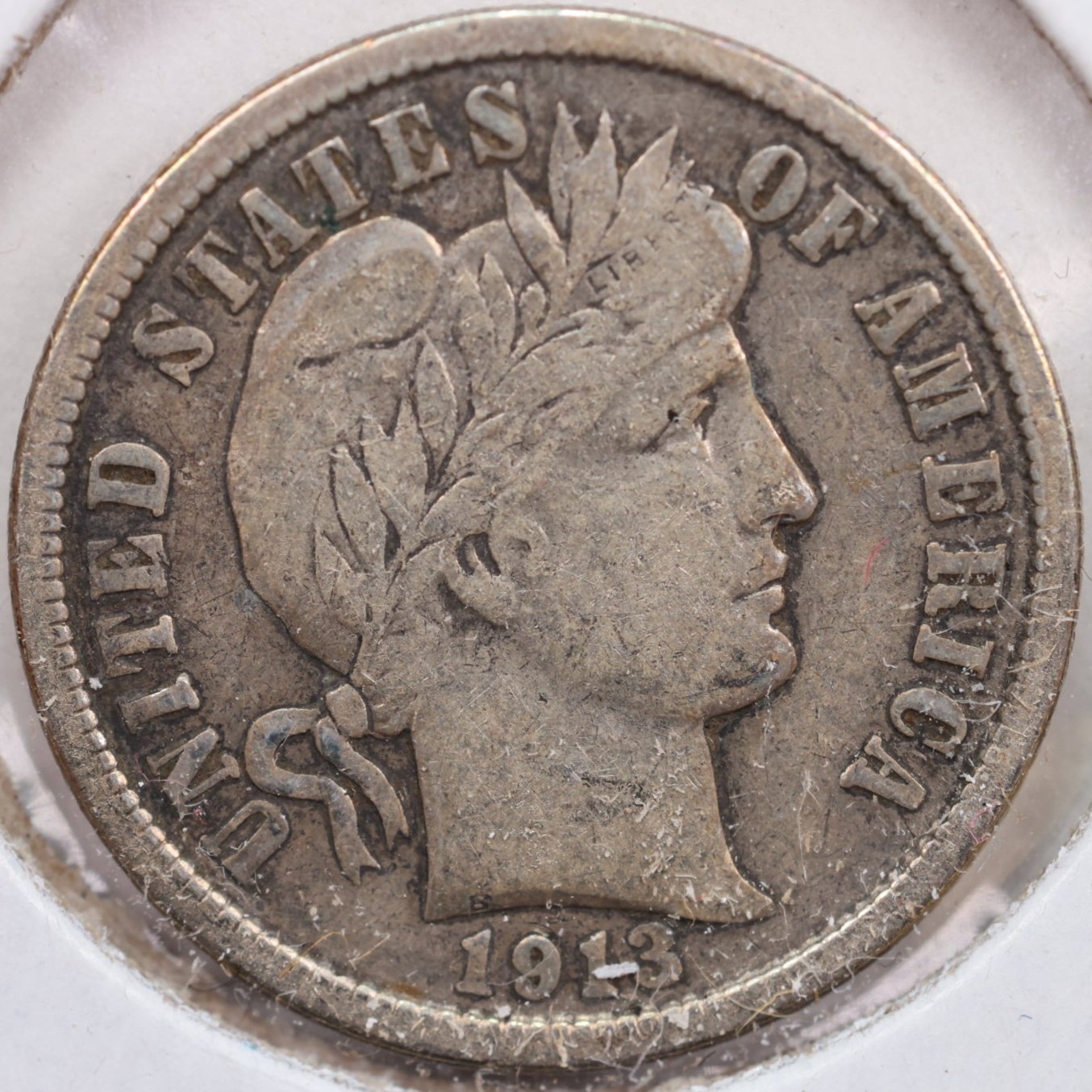 1913 Barber Dime, Very Fine Circulated Coin, Store #DE0574