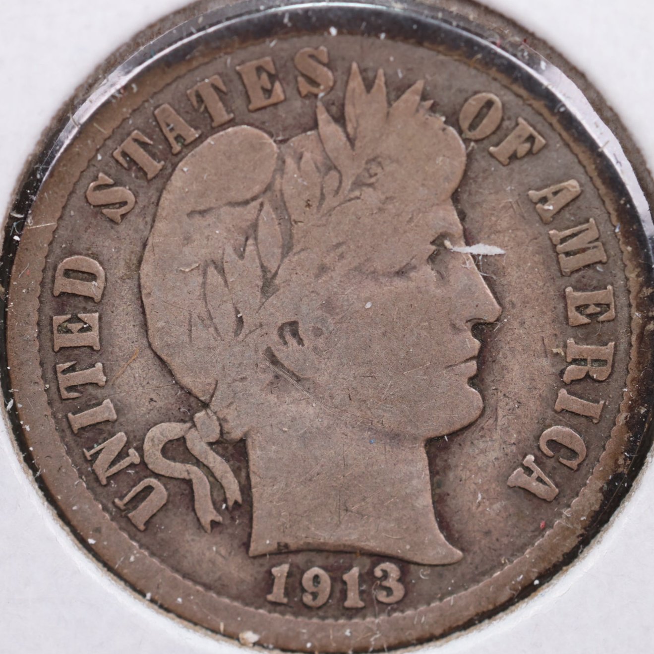 1913 Barber Dime, Very Good Circulated Coin, Store #DE0569