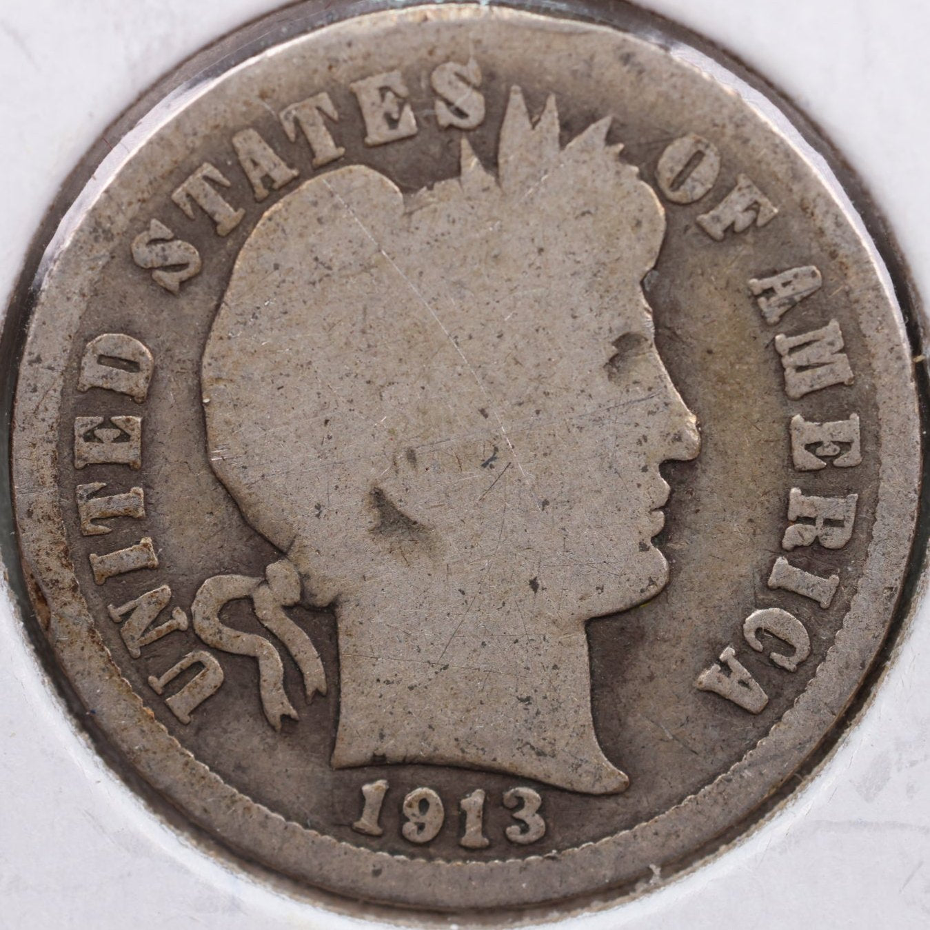 1913 Barber Dime, Good Circulated Coin, Store Sale #DE0566