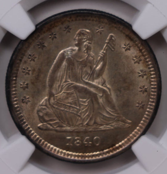 1840-O Liberty Seated Quarter, NGC MS-61, Uncirculated, Better Date, #QR1952.