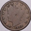 1908 Liberty Nickel, Good+ Circulated Coin. Store