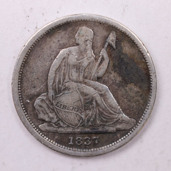 1837 Seated Liberty Silver Dime., V.F., Store Sale #18963