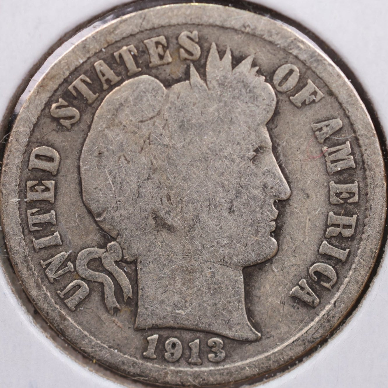 1913 Barber Dime, Good Circulated Coin, Store Sale #DE0563