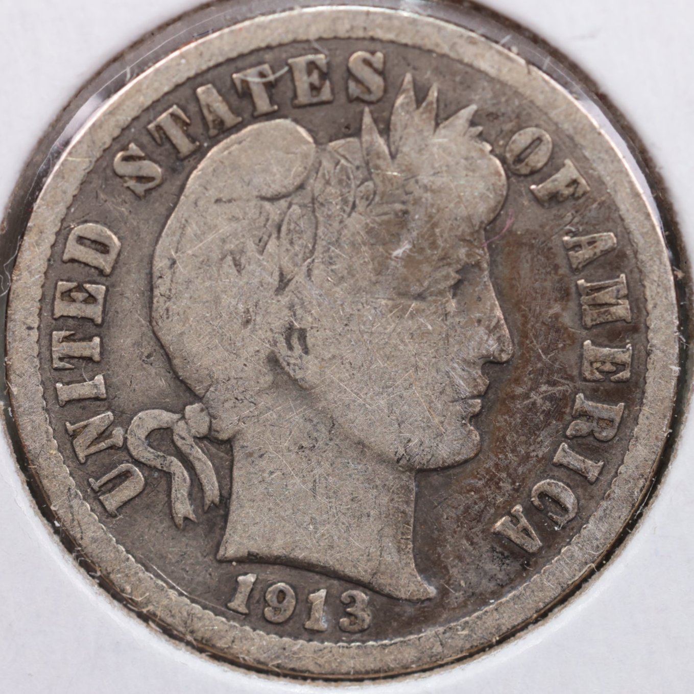 1913 Barber Dime, Very Good Circulated Coin, Store #DE0567