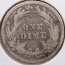 1913 Barber Silver Dime, Very Good Circulated Coin, Store Sale
