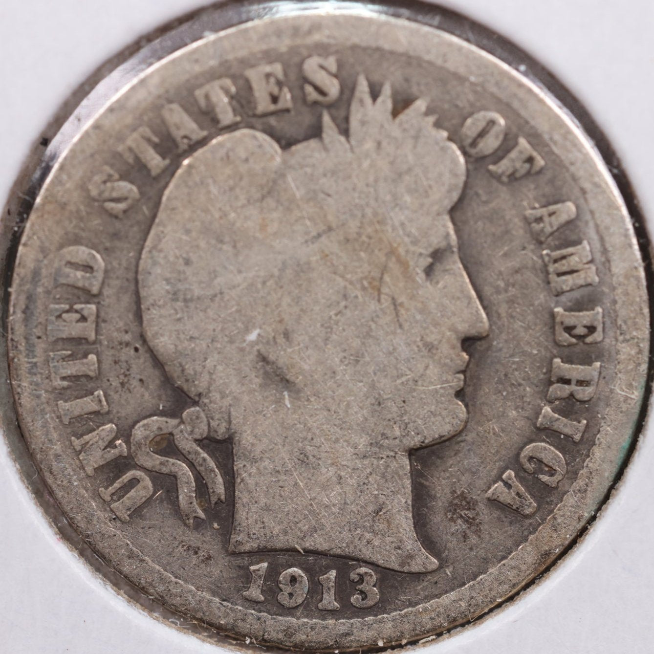 1913 Barber Dime, Good Circulated Coin, Store Sale #DE0562