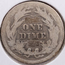 1913 Barber Silver Dime, Good Circulated Coin, Store Sale