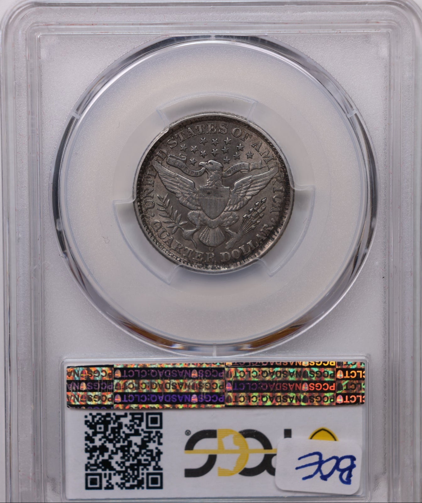 1892-O Barber Silver Quarter, Nice Eye Appeal, PCGS AU-50, Store Sale #QR1956