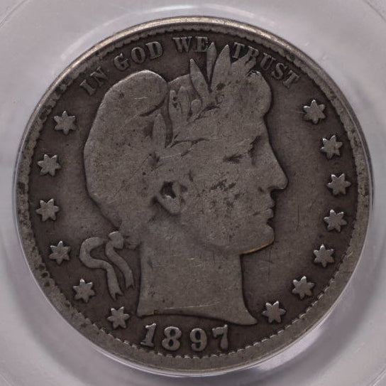 1897-S Barber Silver Quarter, Nice Eye Appeal, PCGS VG-8, Store Sale #QR1957.