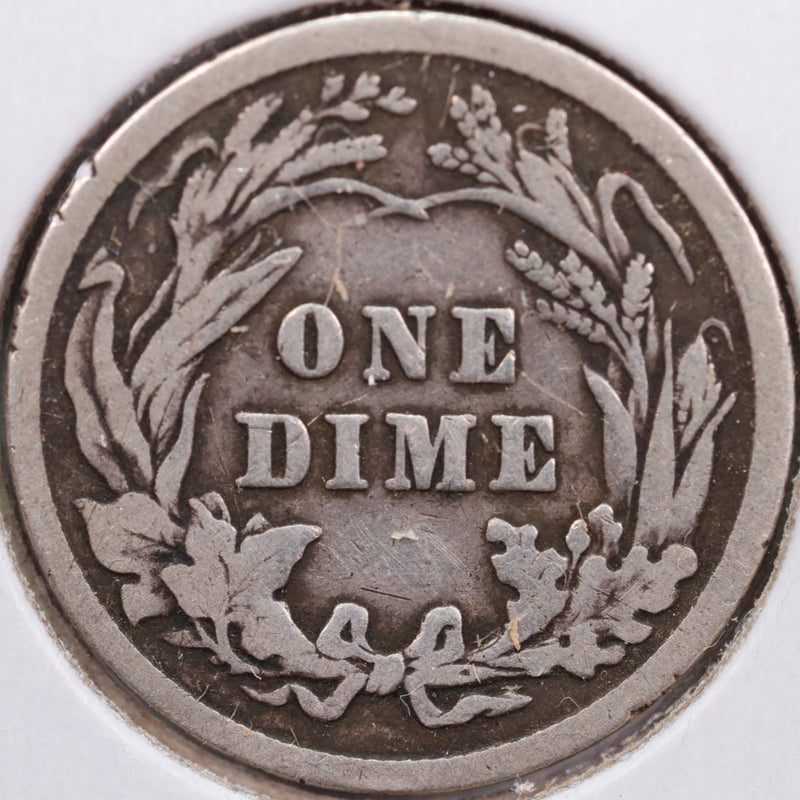 1914 Barber Silver Dime, Fine Circulated Coin, Store Sale