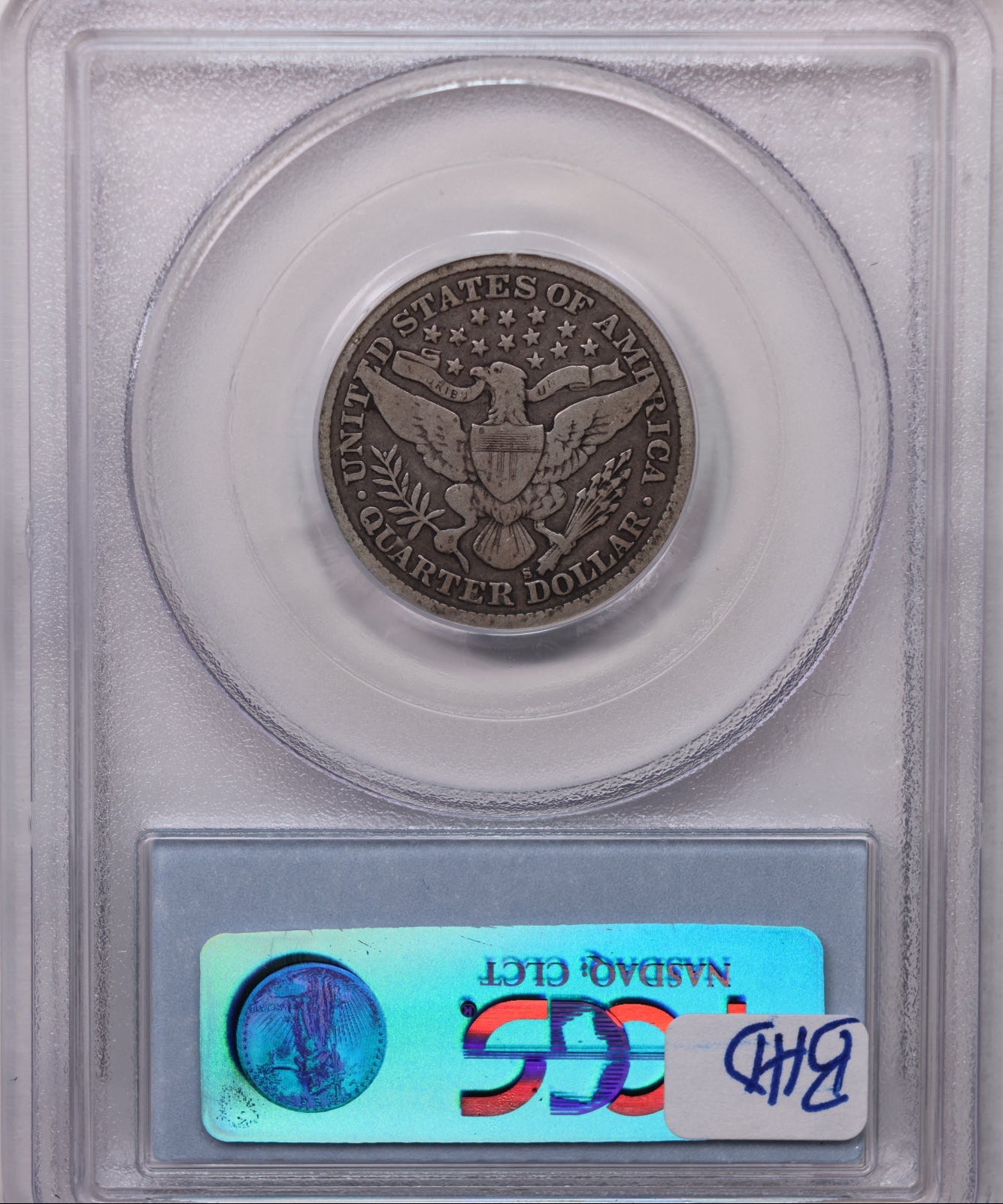 1897-S Barber Silver Quarter, Nice Eye Appeal, PCGS VG-8, Store Sale #QR1957.