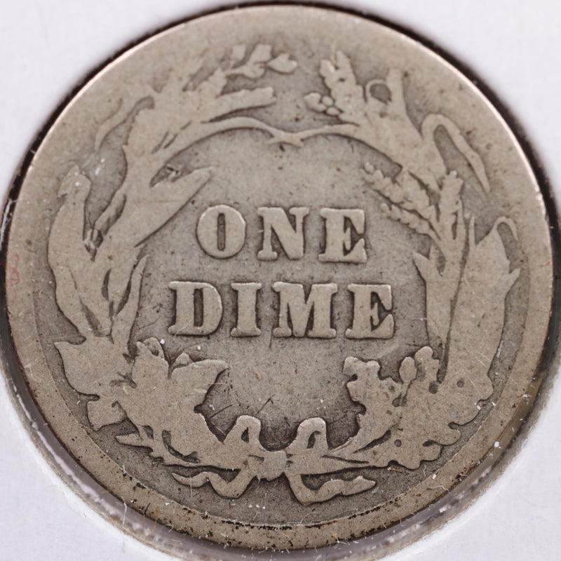 1914 Barber Silver Dime, Very Good Circulated Coin, Store Sale