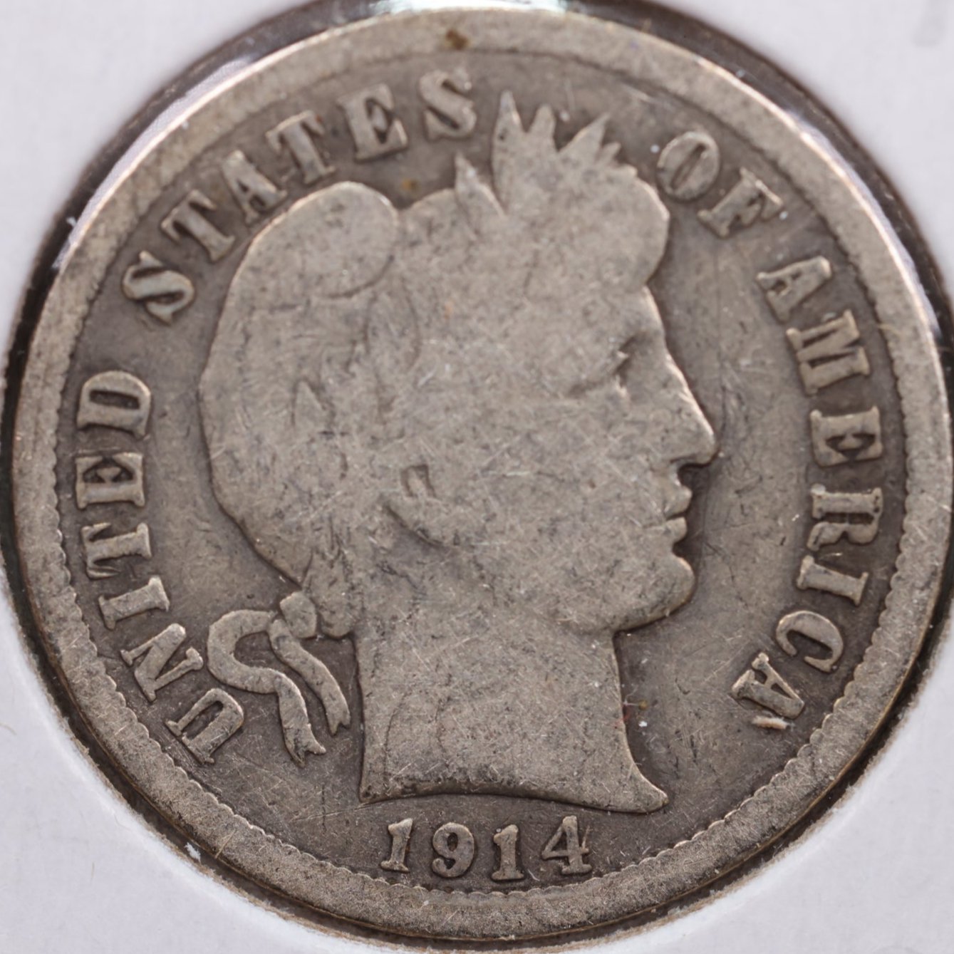 1914 Barber Dime, Very Good Circulated Coin, Store #DE0578