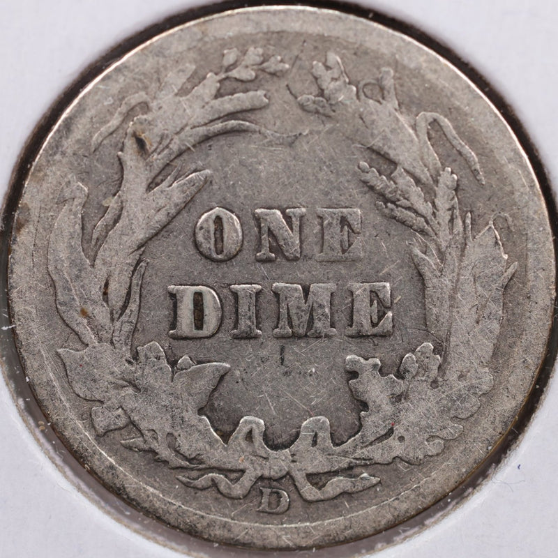 1914-D Barber Silver Dime, Very Good Circulated Coin, Store Sale