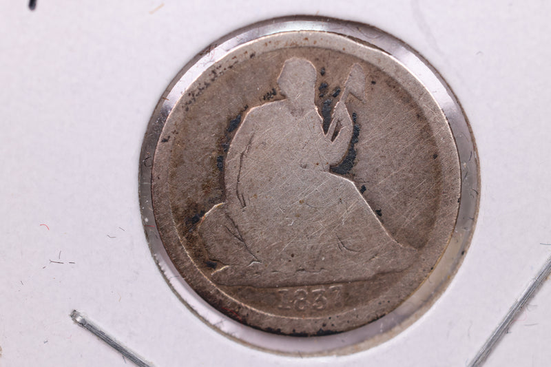 1837 Seated Liberty Silver Dime., V.G. Details., Store Sale