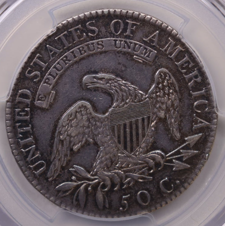 1819/8 Cap Bust Silver Half Dollar, Overdate, PCGS (AU), Genuine. Store #HR2050.