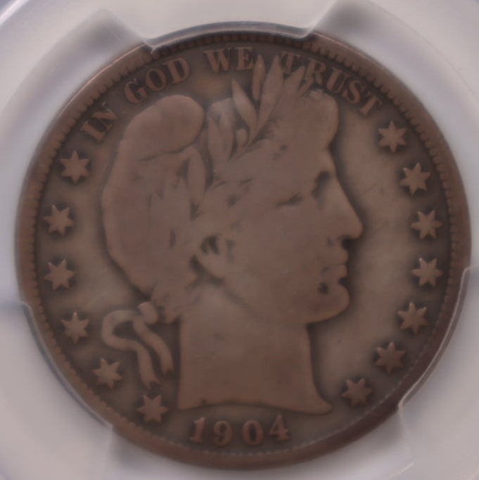 1904-S Barber SIlver Half Dollar, PCGS VG-10, Nice Eye Appeal, Store #HR2051.