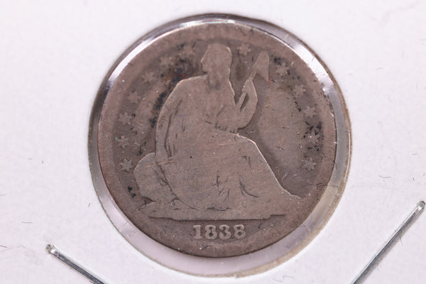 1838 Seated Liberty Silver Dime., About Good., Store Sale #18984