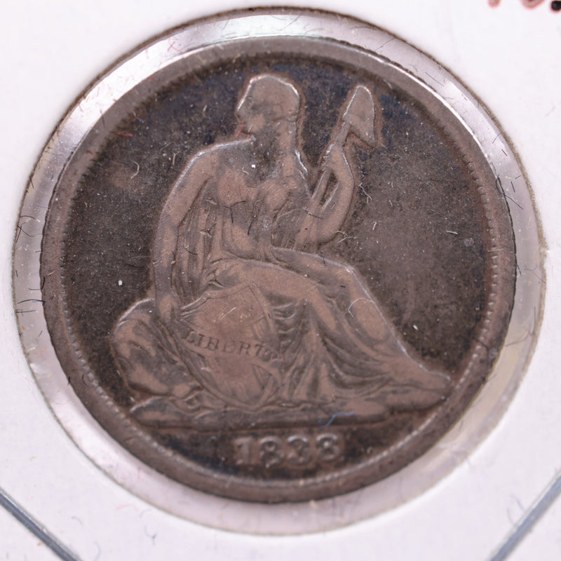 1838-O Seated Liberty Silver Dime., V.F., Store Sale