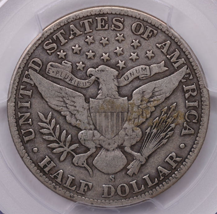 1911-S Barber SIlver Half Dollar, PCGS F-15, Nice Eye Appeal, Store #HR2053.