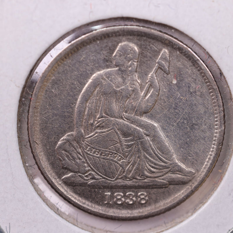 1838-O Seated Liberty Silver Dime., X.F., Store Sale