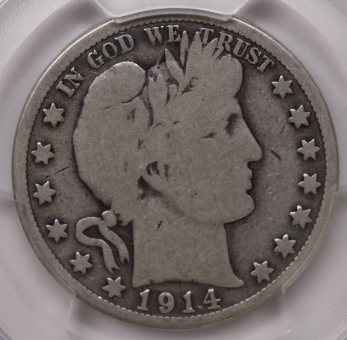 1914 Barber SIlver Half Dollar, PCGS Good-6, Nice Eye Appeal, Store #HR2054.