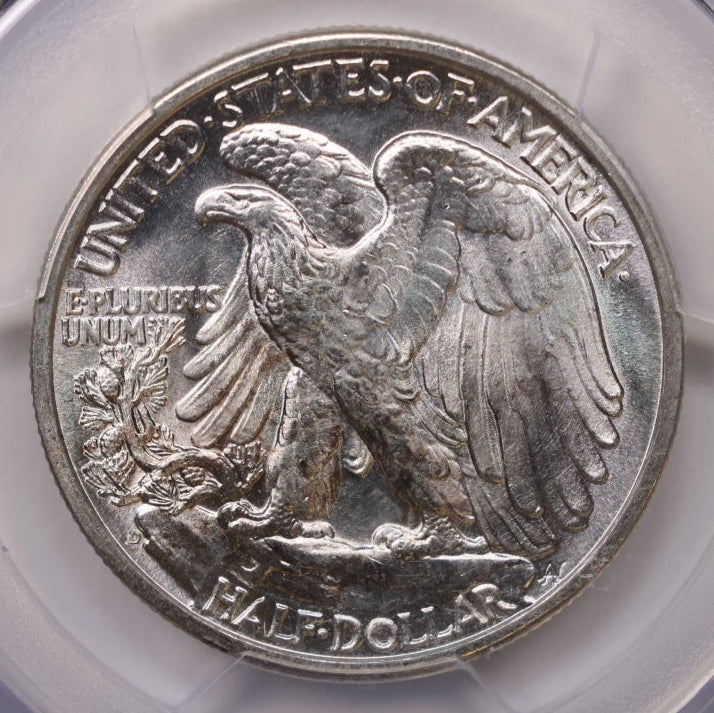 1938-D Walking Liberty Half, Blast White Semi-Key, PCGS MS-66. #HR2055.
