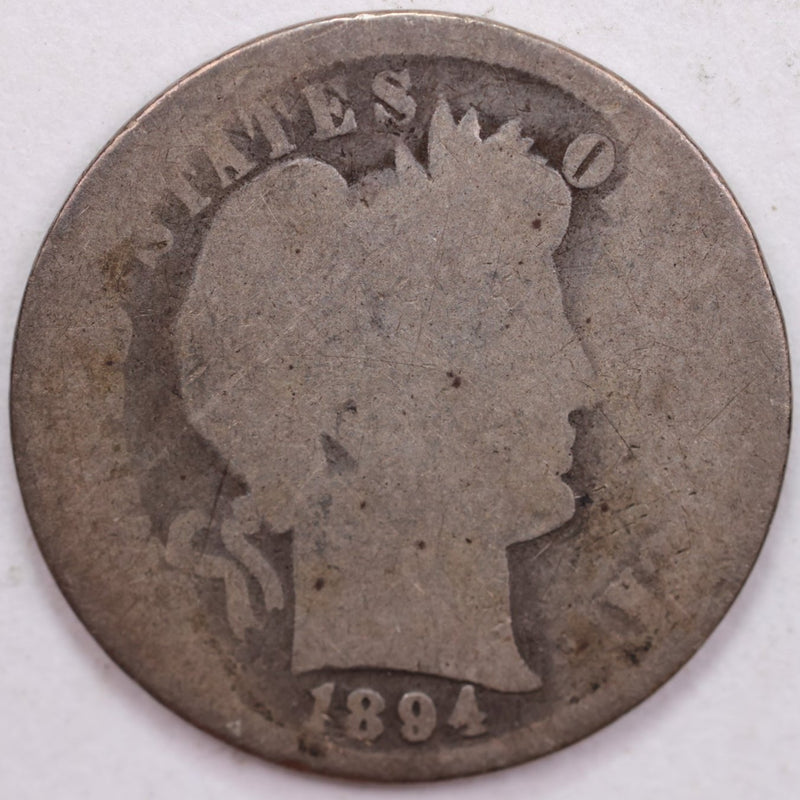1894 Barber Silver Dime, Fair Circulated Coin, Store