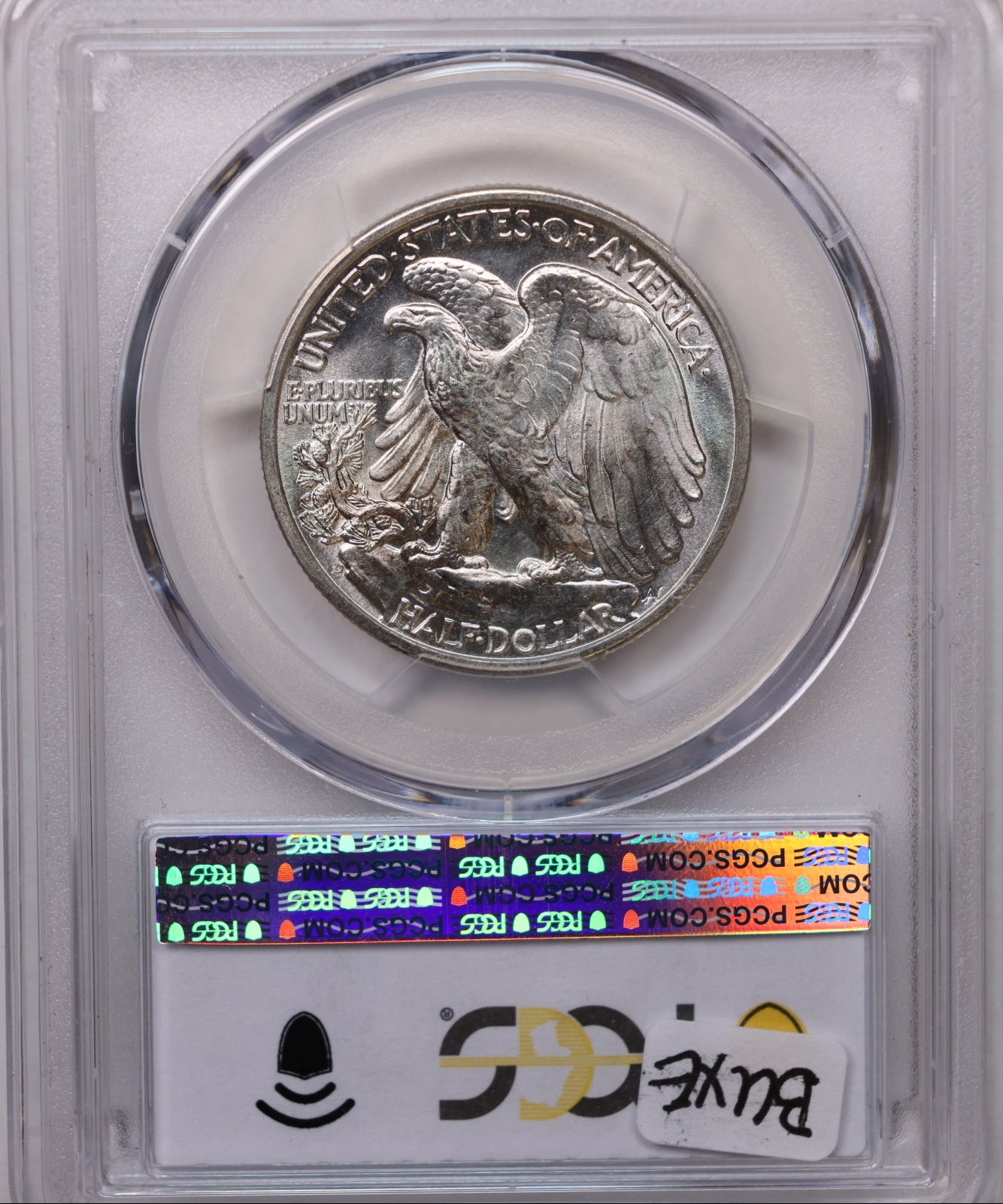 1938-D Walking Liberty Half, Blast White Semi-Key, PCGS MS-66. #HR2055.