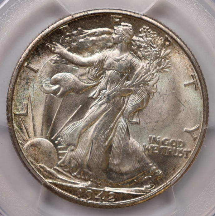 1942-D Walking Liberty Silver Half Dollar, PCGS MS-64, Store #HR2056.