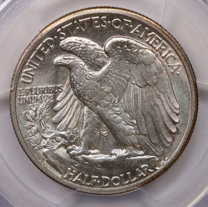 1943-D Walking Liberty Silver Half Dollar, PCGS MS-64, Store #HR2057.