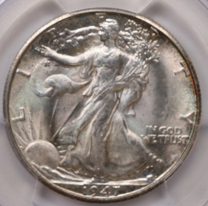 1947-D Walking Liberty Silver Half Dollar, PCGS MS-65, Store #HR2058.
