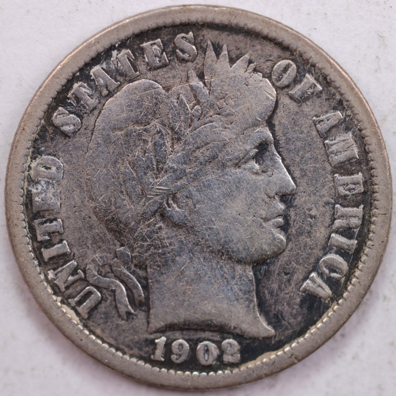 1902-O Barber Silver Dime, Fine Circulated Coin, Store #d902N02