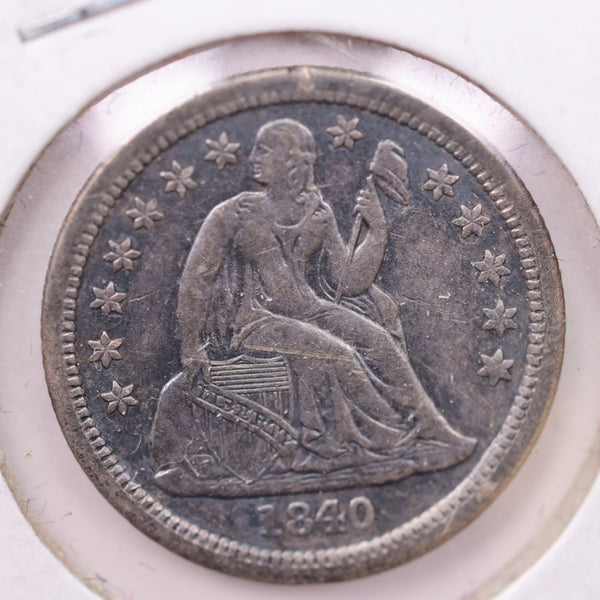 1840 Seated Liberty Silver Dime., X.F., Store Sale #18996