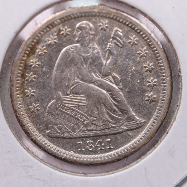 1841 Seated Liberty Silver Dime., Uncirculated Details., Store Sale #18999