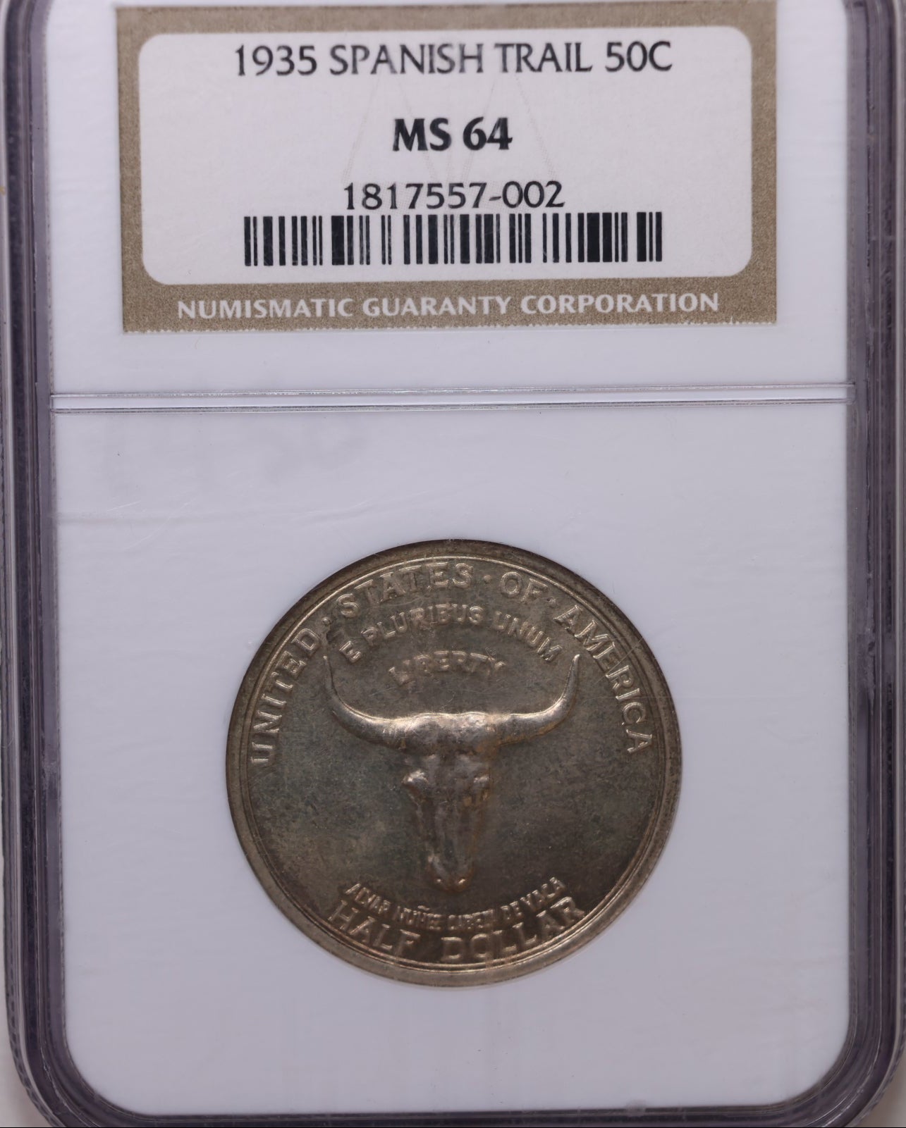 1935 Spanish Trail Silver Half Dollar Commemorative, NGC MS-64, Store #GEC006.