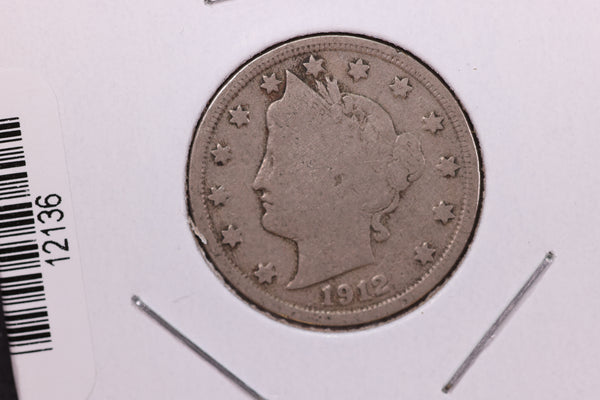 1912 Liberty Nickel, Affordable Circulated Coin. Store #12136