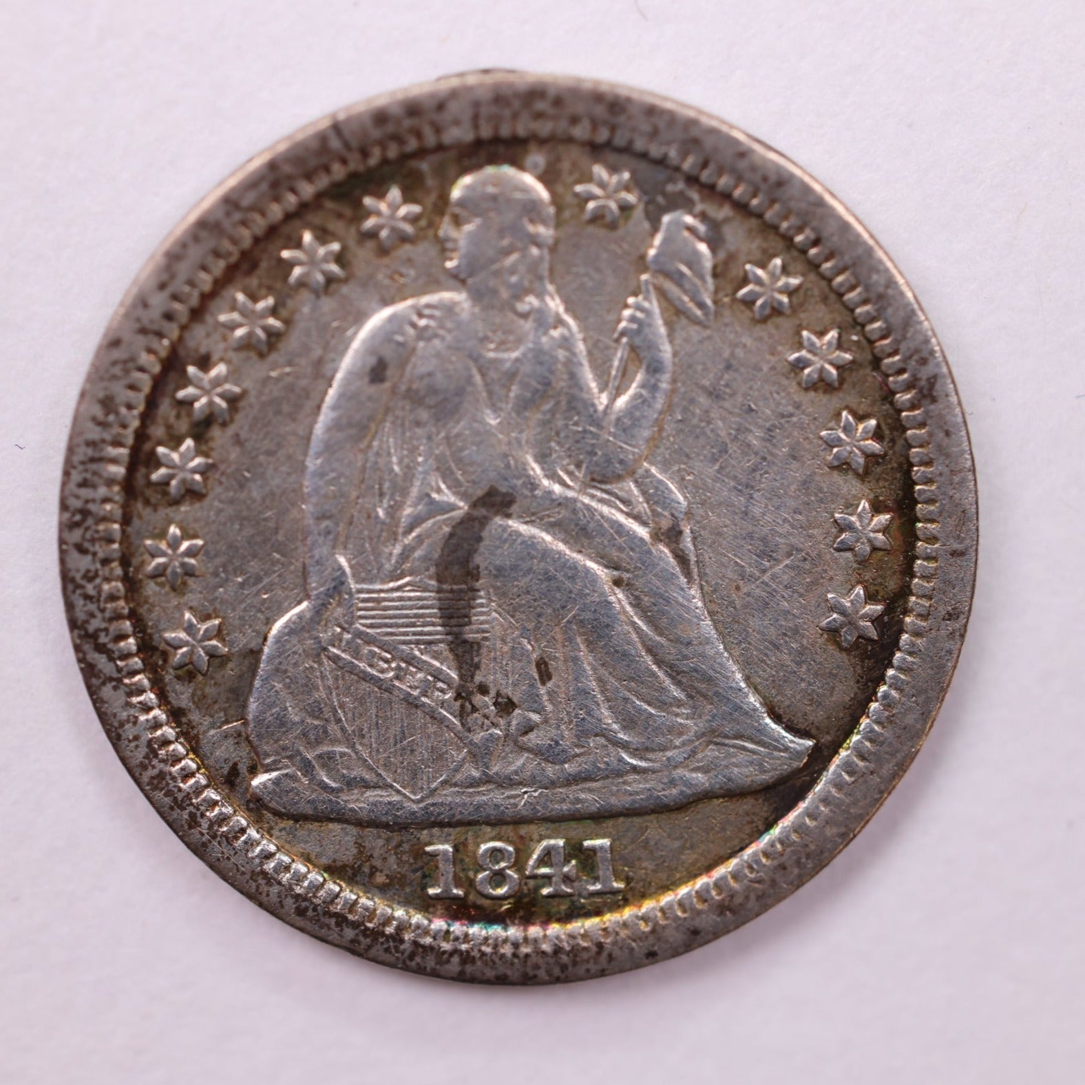 1841 Seated Liberty Silver Dime., Extra Fine., Store Sale #19001