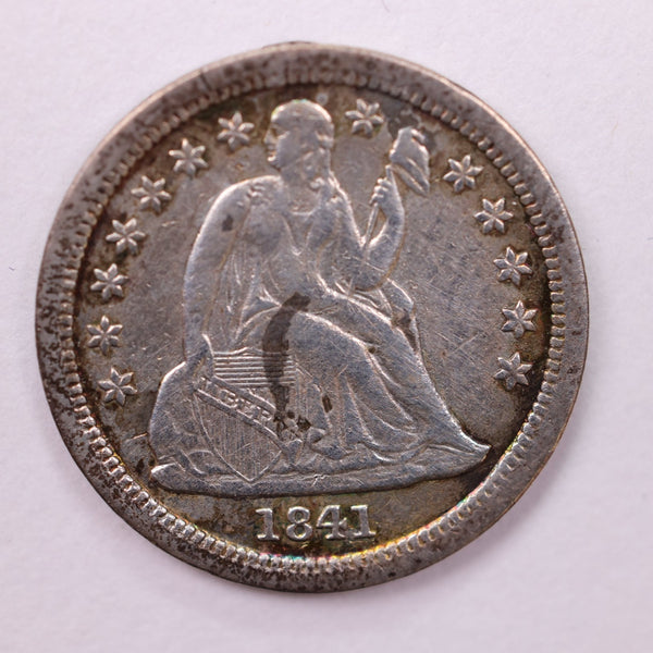 1841 Seated Liberty Silver Dime., Extra Fine., Store Sale #19001