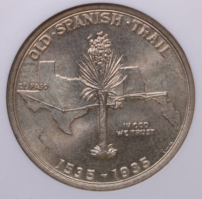1935 Spanish Trail Silver Half Dollar Commemorative, NGC MS-64, Store #GEC006.