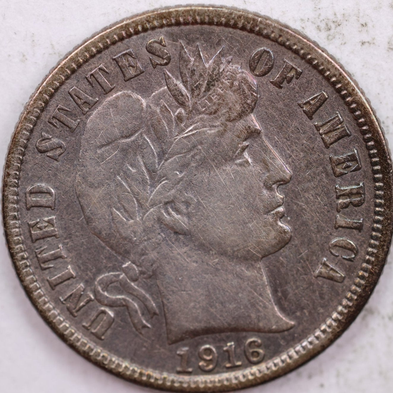 1916-S Barber Silver Dime, Mint State Uncirculated Coin, Store #DE0002