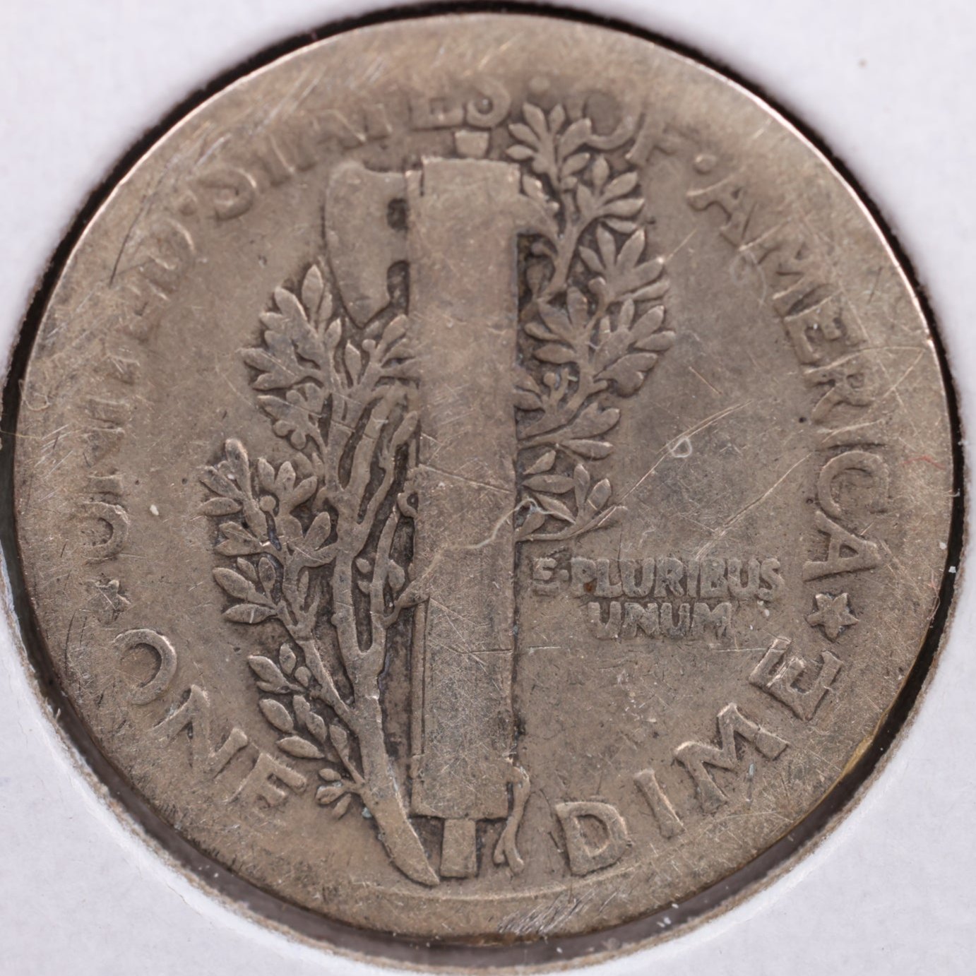 1916 Mercury Silver Dime, Fine Circulated Coin, Store #DE0004