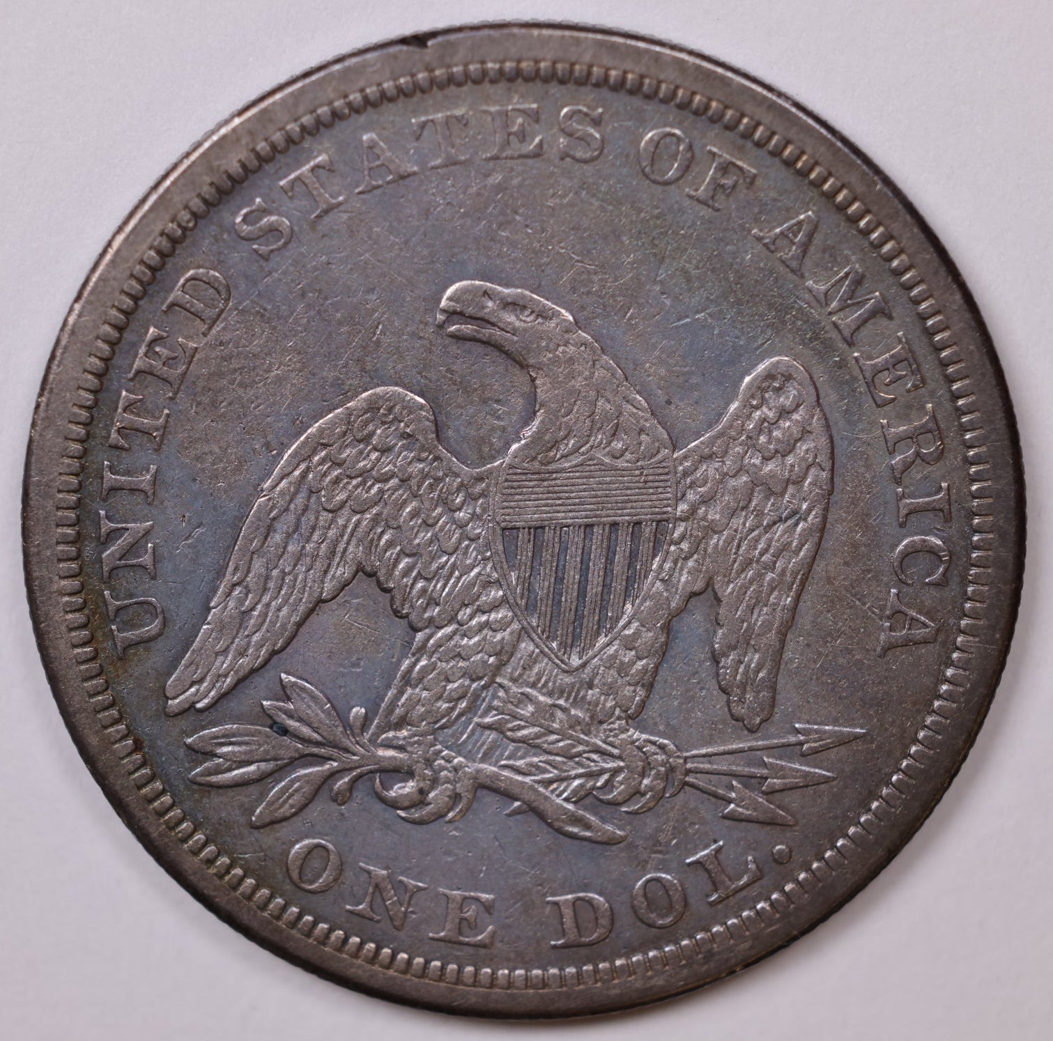 1864 Liberty Seated Silver Dollar, Very Fine Plus Coin, Store Sale #DR028.