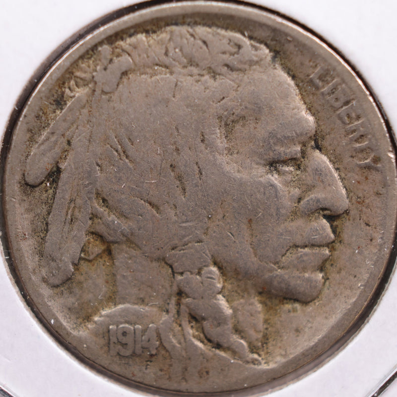 1914 Buffalo Nickel, Very Good+ Circulated Coin, Store