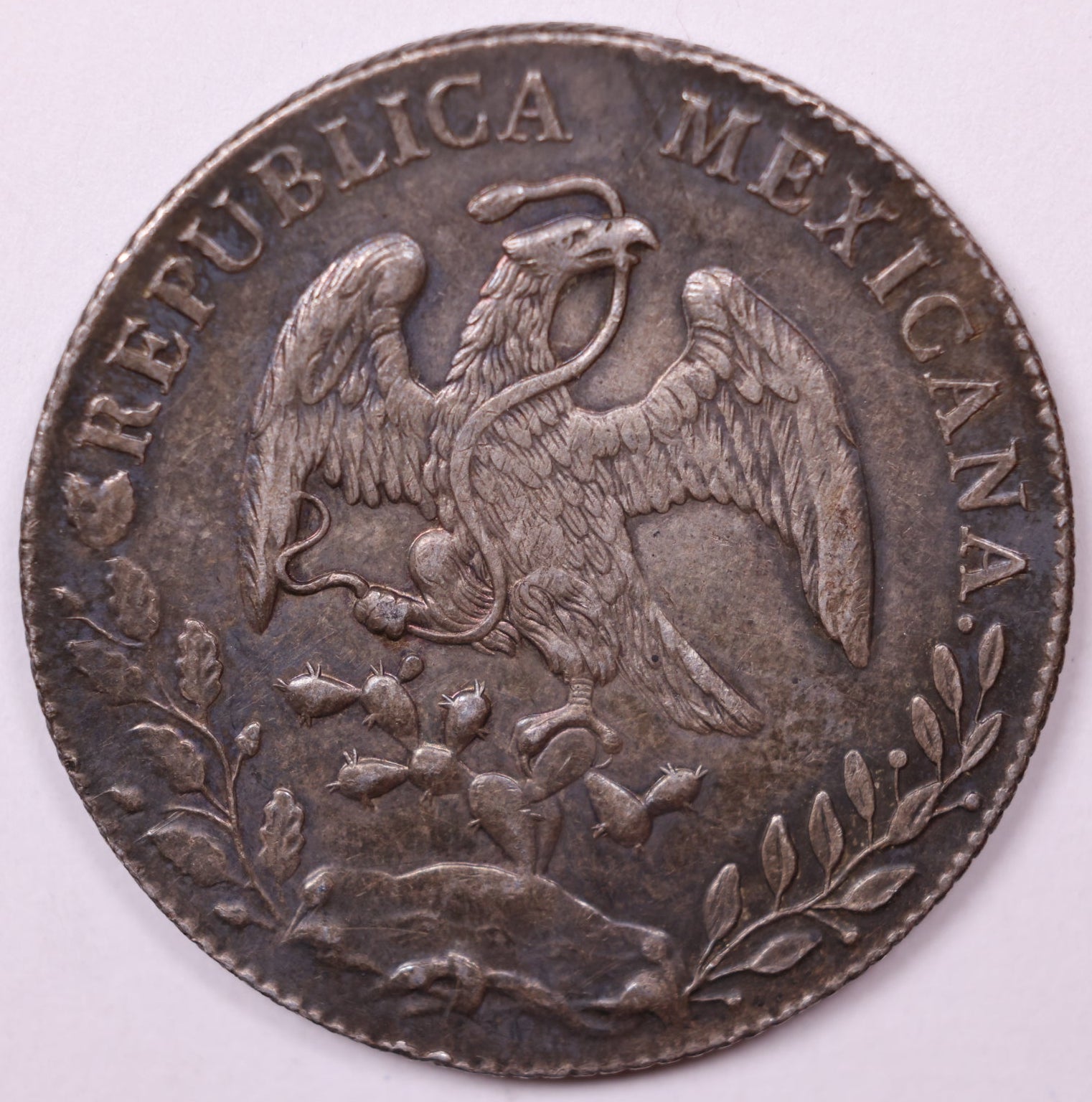 1895 Mexico 8 Reale, Extra Fine+ CIrculated Coin, 90% Silver, Store #FN009.