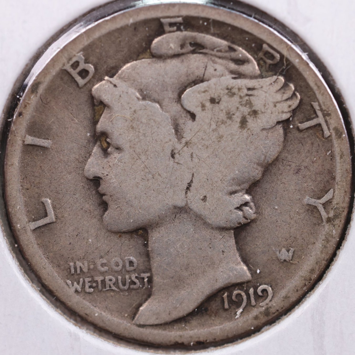 1919 Mercury Dime, Fine Circulated Coin, Store #DE0013